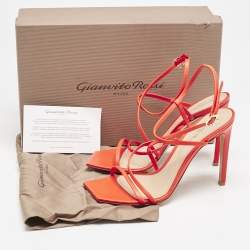 Gianvito Rossi Poppy Red Leather Manilla Sandals Size 39
