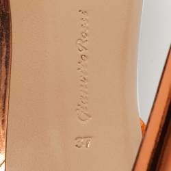 Pre Owned Gianvito Rossi Transparent/Orange PVC and Suede Embellished Hortensia Pumps Size 37