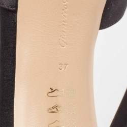 Gianvito Rossi Black Satin Platform Ankle Strap Sandals Size 37