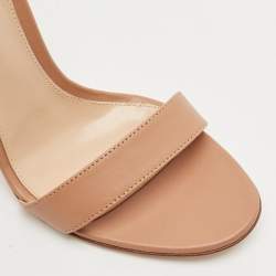 Pre Owned Gianvito Rossi Beige Leather Portofino Sandals Size 38