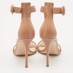 Pre Owned Gianvito Rossi Beige Leather Portofino Sandals Size 38