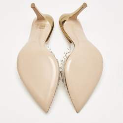 Pre Owned Gianvito Rossi Transparent PVC and Leather Halley Mules Size 39