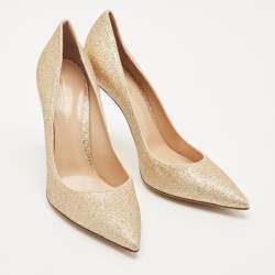 Gianvito Rossi Gold Glitter Gianvito Pumps Size 38.5