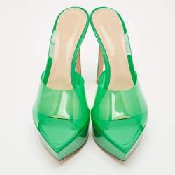 Gianvito Rossi Green PVC Betty Platform Mules Size 41