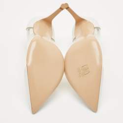 Pre Owned Gianvito Rossi White Leather and PVC Plexi Pumps Size 35