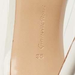 Pre Owned Gianvito Rossi White Leather and PVC Plexi Pumps Size 35