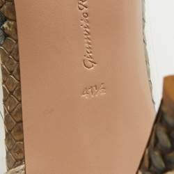 Pre Owned Gianvito Rossi Beige/Transparent  PVC and Python Leather Plexi Pumps Size 41.5
