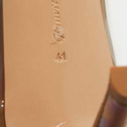 Pre Owned Gianvito Rossi Brown/Transparent Patent Leather and PVC Plexi Pumps Size 41