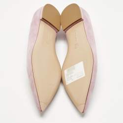 Pre Owned Gianvito Rossi Lilac Suede Ballet Flats Size 39