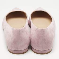 Pre Owned Gianvito Rossi Lilac Suede Ballet Flats Size 39