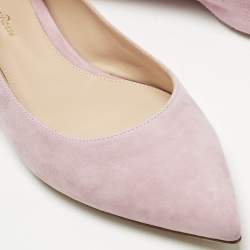Pre Owned Gianvito Rossi Lilac Suede Ballet Flats Size 39