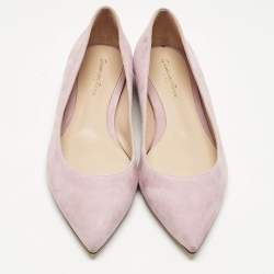 Pre Owned Gianvito Rossi Lilac Suede Ballet Flats Size 39