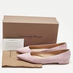 Pre Owned Gianvito Rossi Lilac Suede Ballet Flats Size 39