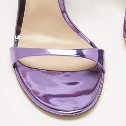 Pre Owned Gianvito Rossi Metallic Purple Leather Aura Sandals Size 39