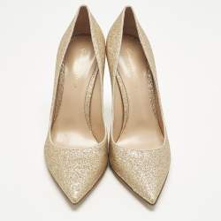 Pre Owned Gianvito Rossi Gold Glitter Gianvito Pumps Size 38