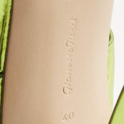 Pre Owned Gianvito Rossi Metallic Green Leather Aura Sandals Size 40