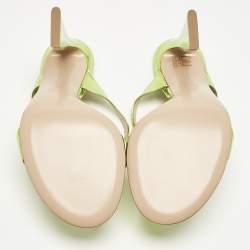 Pre Owned Gianvito Rossi Metallic Green Leather Aura Sandals Size 40