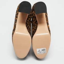 Pre Owned Gianvito Rossi Brown Leopard Print Suede Holly Ankle Boots Size 40