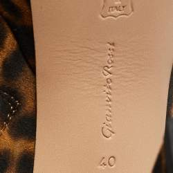Pre Owned Gianvito Rossi Brown Leopard Print Suede Holly Ankle Boots Size 40