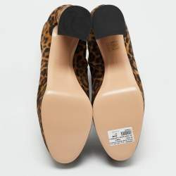 Pre Owned Gianvito Rossi Brown Leopard Print Suede Holly Ankle Boots Size 41