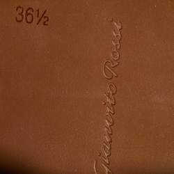 Pre Owned Gianvito Rossi Brown Leather Martis Combat Boots Size 36.5