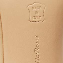 Pre Owned Gianvito Rossi Beige Leather and PVC Plexi Thong Wrap Sandals Size 35