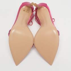Pre Owned Gianvito Rossi Pink Satin Embellished Montecarlo Sandals Size 39