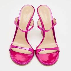 Pre Owned Gianvito Rossi Metallic Pink Leather Aura Sandals Size 38.5