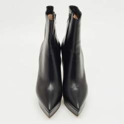 Pre Owned Gianvito Rossi Black Leather Dasha Platform Booties Size 40