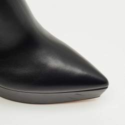 Pre Owned Gianvito Rossi Black Leather Dasha Platform Booties Size 40