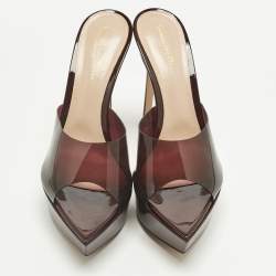 Pre Owned Gianvito Rossi Burgundy PVC Betty Platform Mules Size 40
