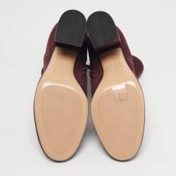 Pre Owned Gianvito Rossi Burgundy Suede Joelle Ankle Boots Size 36.5