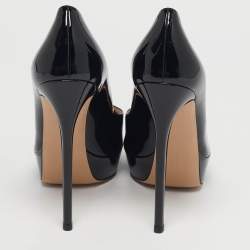 Pre Owned Gianvito Rossi Black Patent Leather Dasha Platform Pumps Size 41