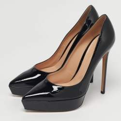 Pre Owned Gianvito Rossi Black Patent Leather Dasha Platform Pumps Size 41