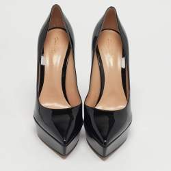 Pre Owned Gianvito Rossi Black Patent Leather Dasha Platform Pumps Size 41