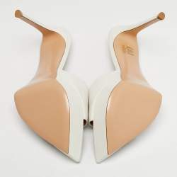 Pre Owned Gianvito Rossi White Leather Betty Platform Mules Size 40