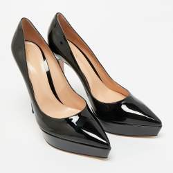 Pre Owned Gianvito Rossi Black Patent Leather Dasha Platform Pumps Size 42