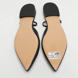 مملوكة مسبقًا Gianvito Rossi Black Leather Ascent Slingback Flats Size 40