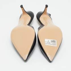 Pre Owned حذاء بكعب عالي جيانفيتو روسي قماش بني لامع بشريط سليب باك مقاس 39