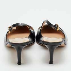 Pre Owned حذاء بكعب عالي جيانفيتو روسي قماش بني لامع بشريط سليب باك مقاس 39