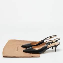 Pre Owned حذاء بكعب عالي جيانفيتو روسي قماش بني لامع بشريط سليب باك مقاس 39