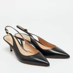 Pre Owned حذاء �بكعب عالي جيانفيتو روسي قماش بني لامع بشريط سليب باك مقاس 39