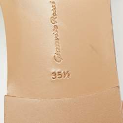 Pre Owned Gianvito Rossi Bijoux  Brown Leather Ankle Strap Flats Size 35.5