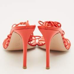 مملوكة مسبقًا صندل جيانفيتو روسي جلد وردي معدني "سيلفي" مقاس 41