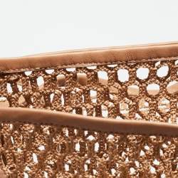 مملوكة مسبقًا Gianvito Rossi Fishnet Size 37 Beige Leather and Mesh Over The Knee Boots