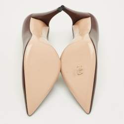 Pre Owned حذاء كعب عالي جيانفيتو روسي جلد أسود مقدمة مدببة مقاس 37