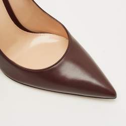 Pre Owned حذاء كعب عالي جيانفيتو روسي جلد أسود مقدمة مدببة مقاس 37