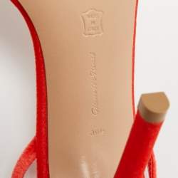 Pre Owned صندل جيانفيتو روسي مانهاتن جلد مصقول بيج بكعب خلفي مقاس 37