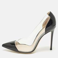 مملوكة مسبقًا Gianvito Rossi Plexi Size 41 Black/Transparent Patent Leather and PVC Pumps
