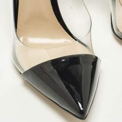 Pre Owned Gianvito Rossi Plexi Size 41 Black/Transparent Patent Leather and PVC Pumps